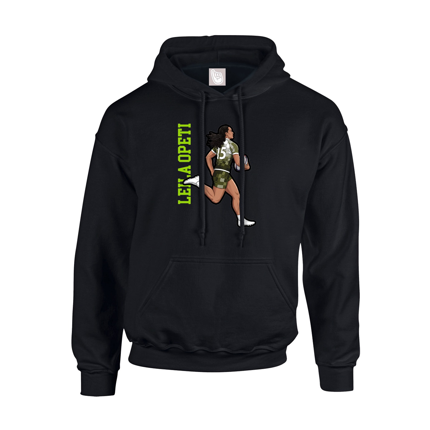 Youth Hoodie — Name Vertical in Black
