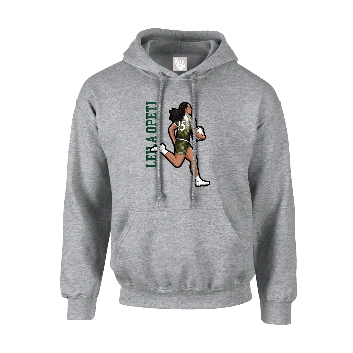 Youth Hoodie — Name Vertical in Grey