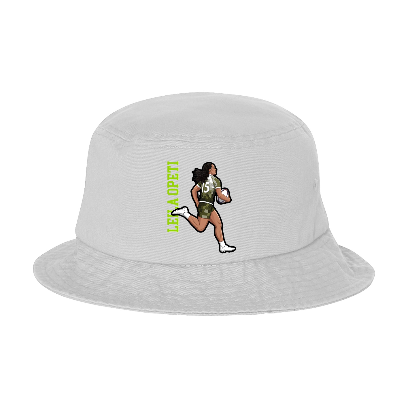 Bucket Cap — Name Vertical in White