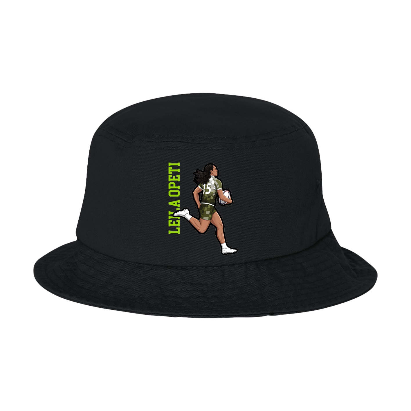 Bucket Cap — Name Vertical in Black