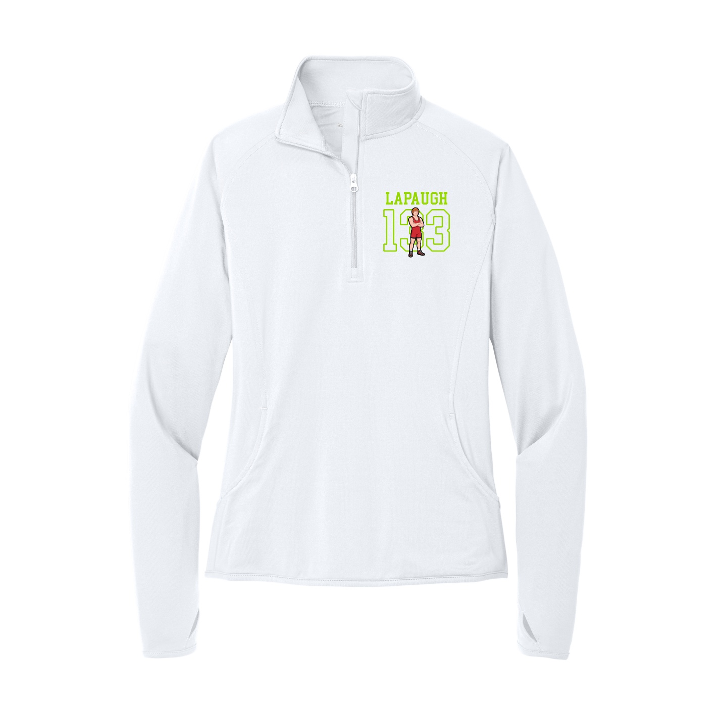 Women's Q-Zip Pullover — Shirsey in White