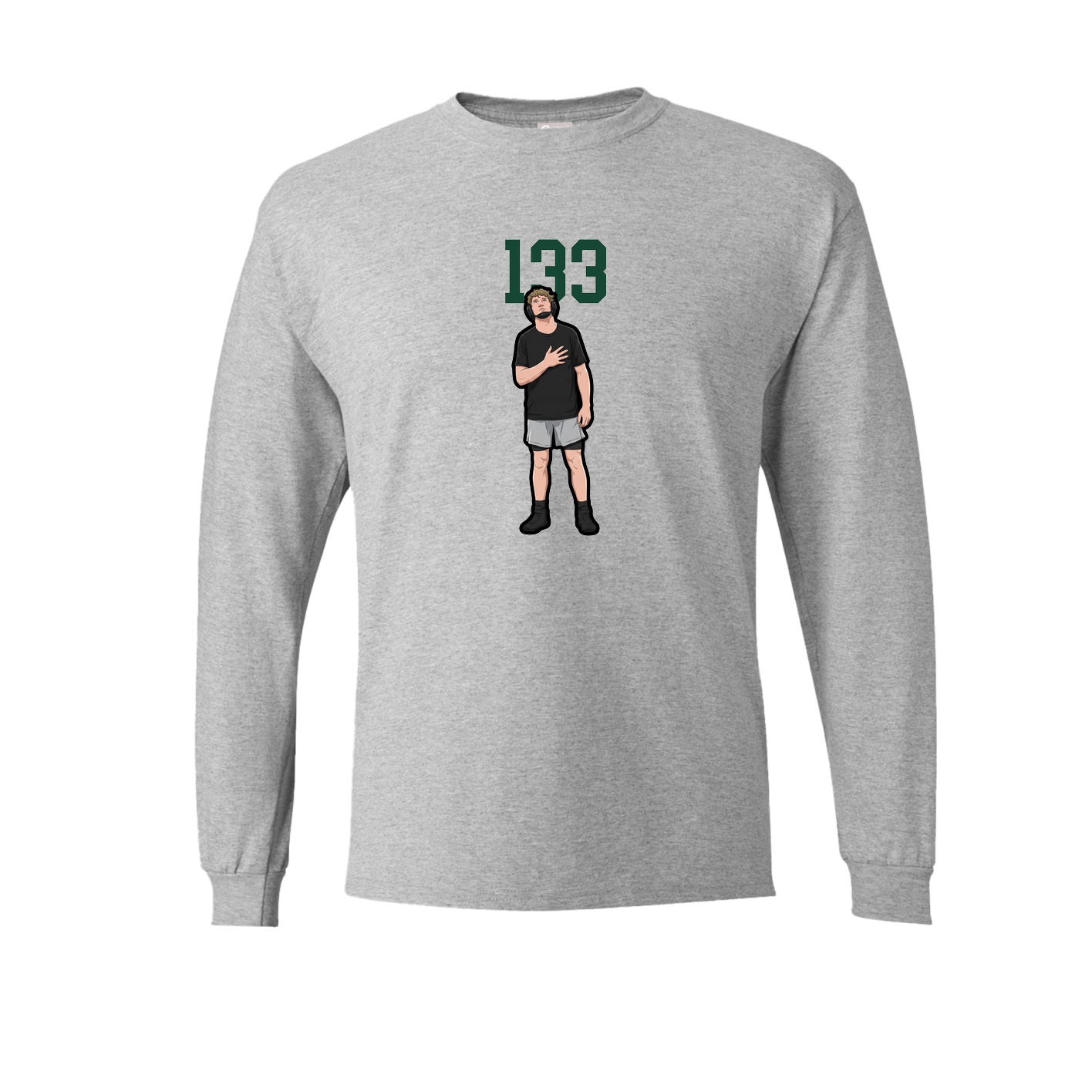 Long Sleeve Tee — Number Top in Grey