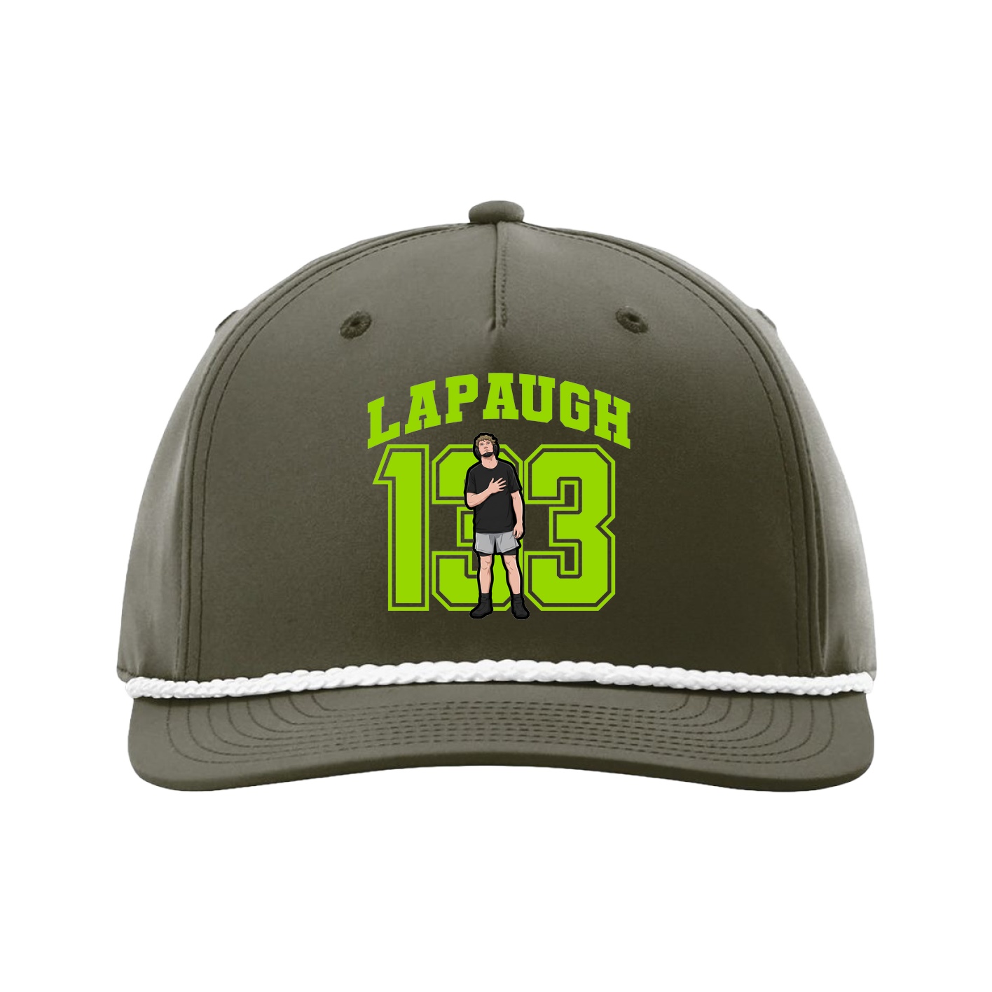 Five-Panel Classic Rope Cap — Number in Green