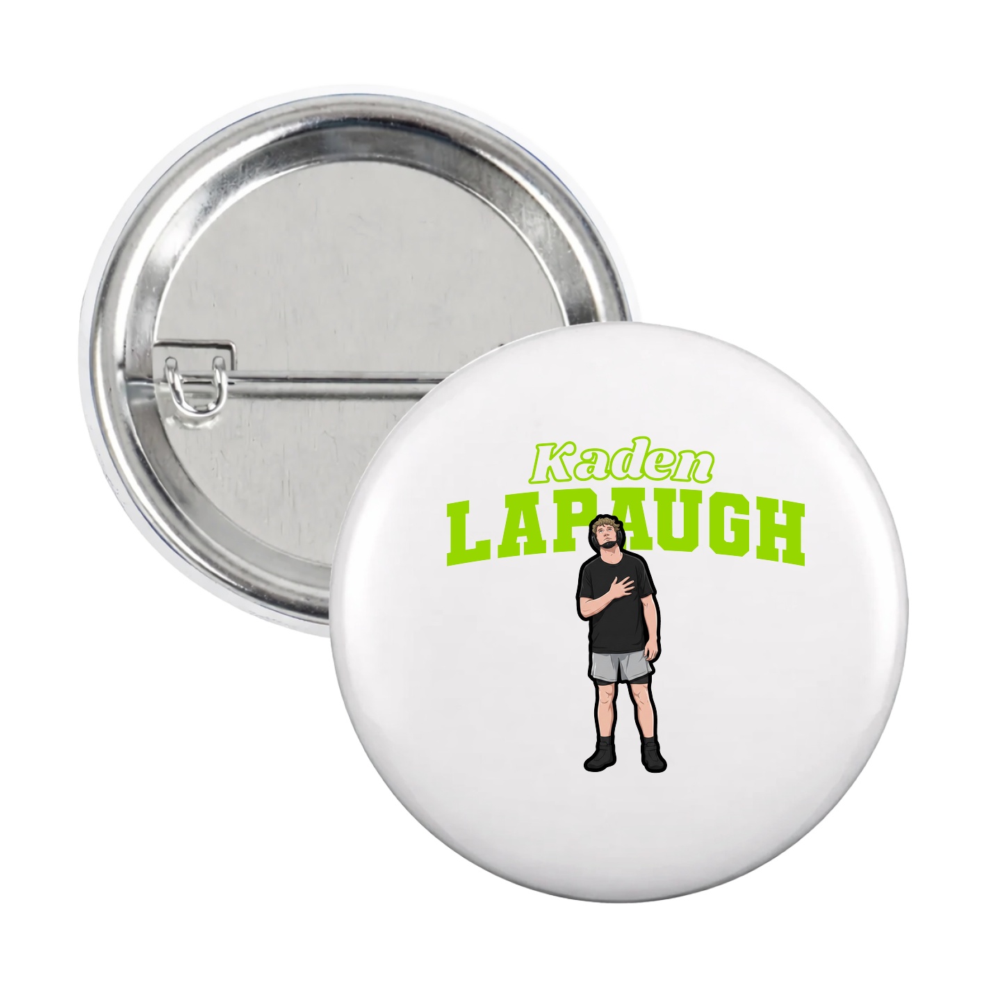 Game Day Button — Name Arch in White