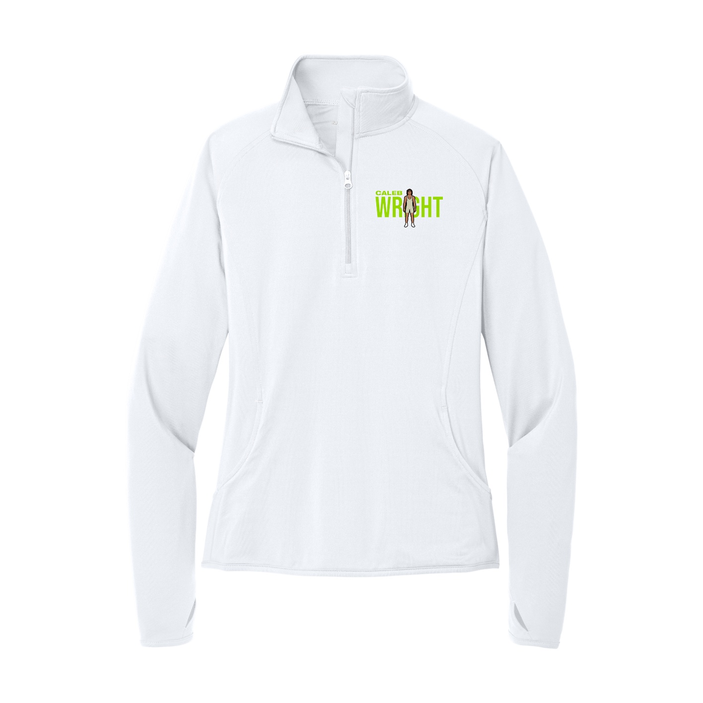 Women's Q-Zip Pullover — Player Name in White