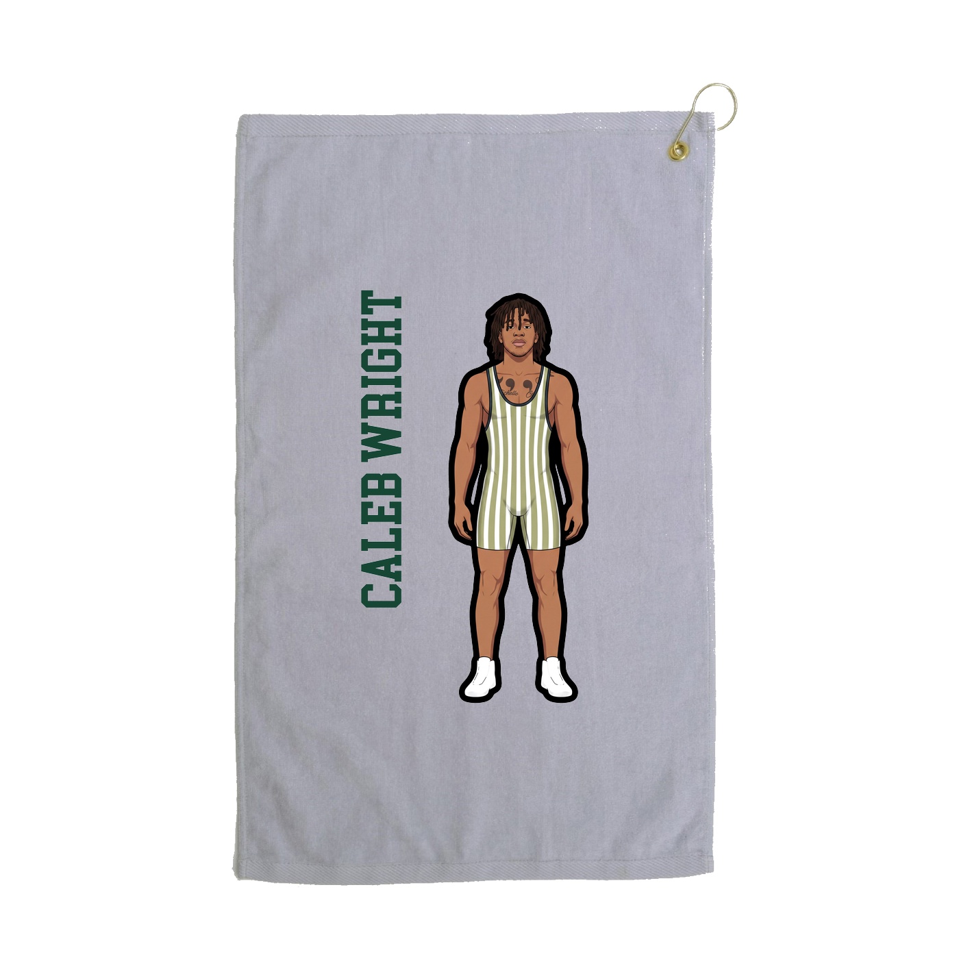 Golf Towel — Name Vertical in Grey