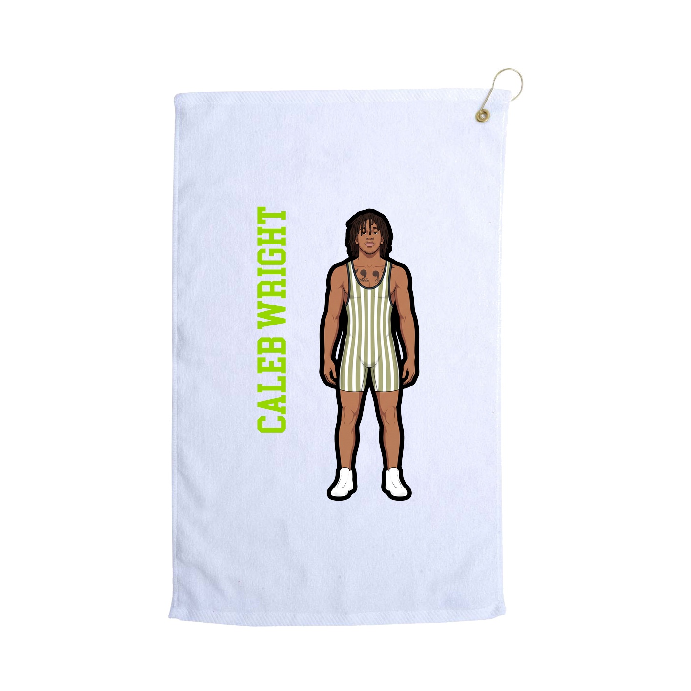 Golf Towel — Name Vertical in White