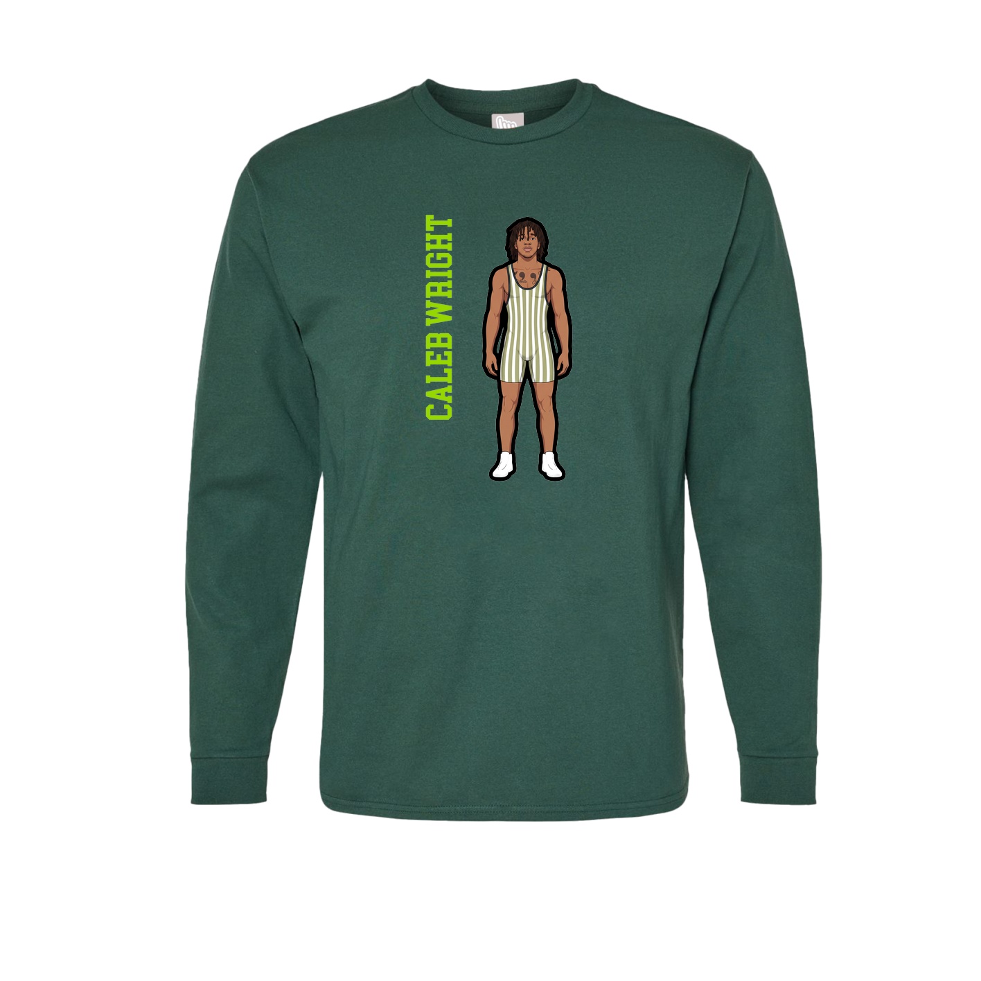 Long Sleeve Tee — Name Vertical in Green