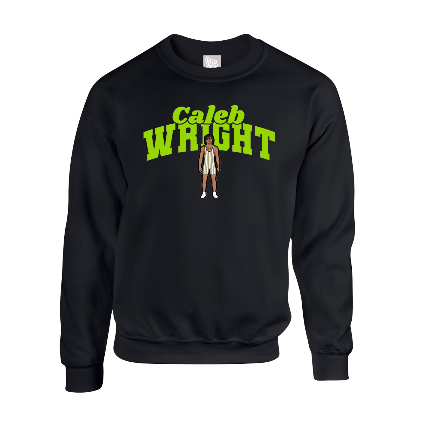 Fleece Crew — Signature Arch in Black