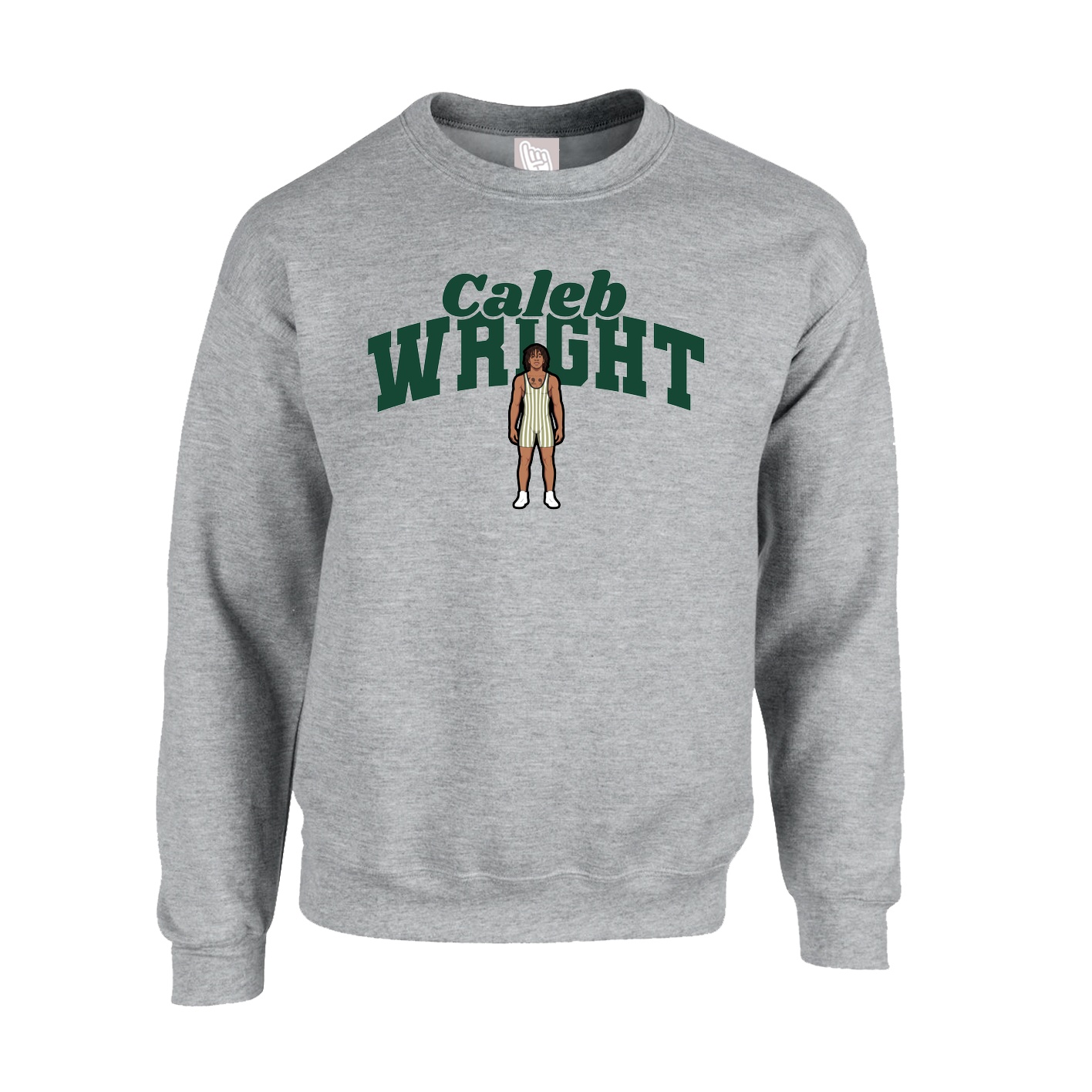 Fleece Crew — Signature Arch in Grey