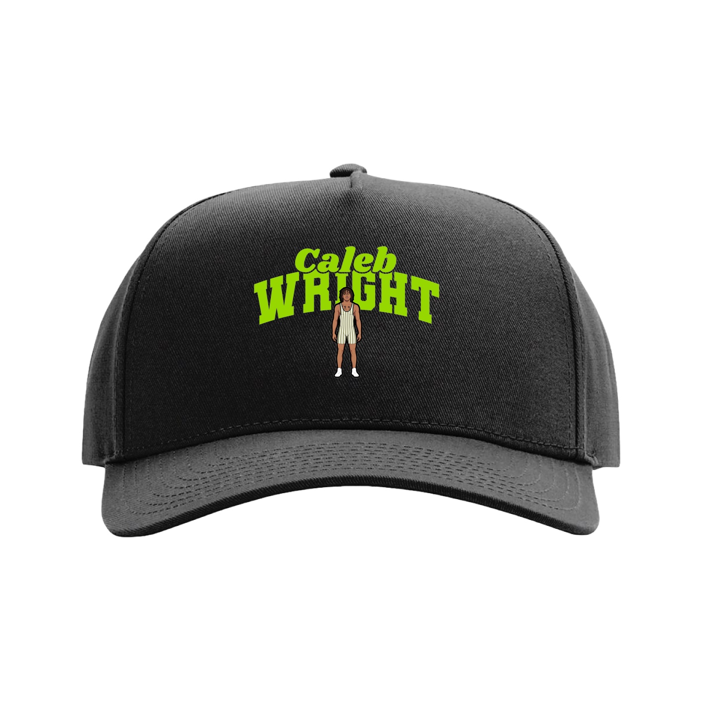 Full Fabric Five-Panel Champ Cap — Signature Arch in Black
