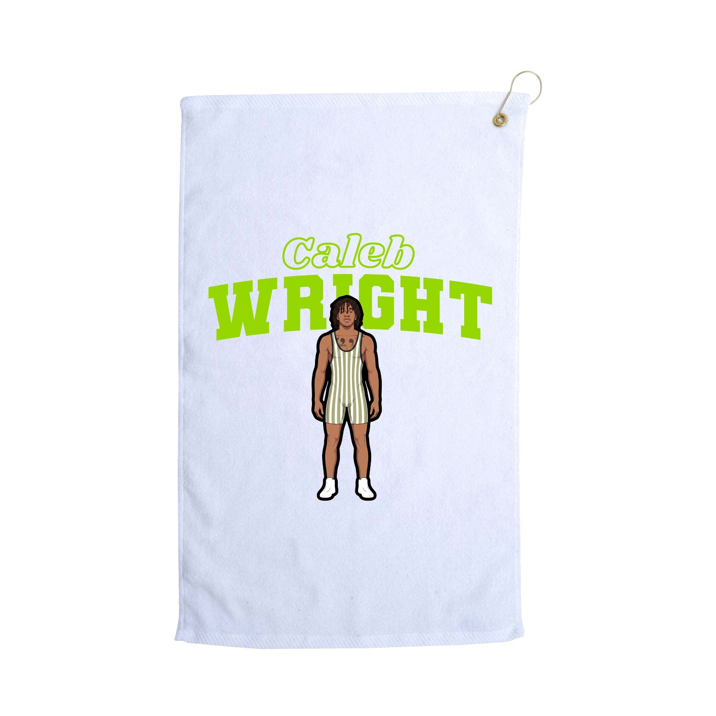Golf Towel — Name Arch in White