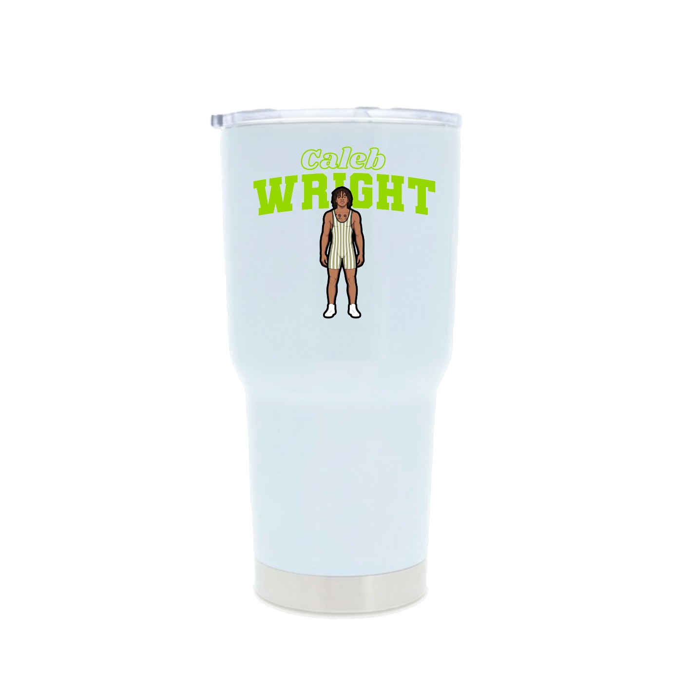30oz Stainless Steel Tumbler — Name Arch in White
