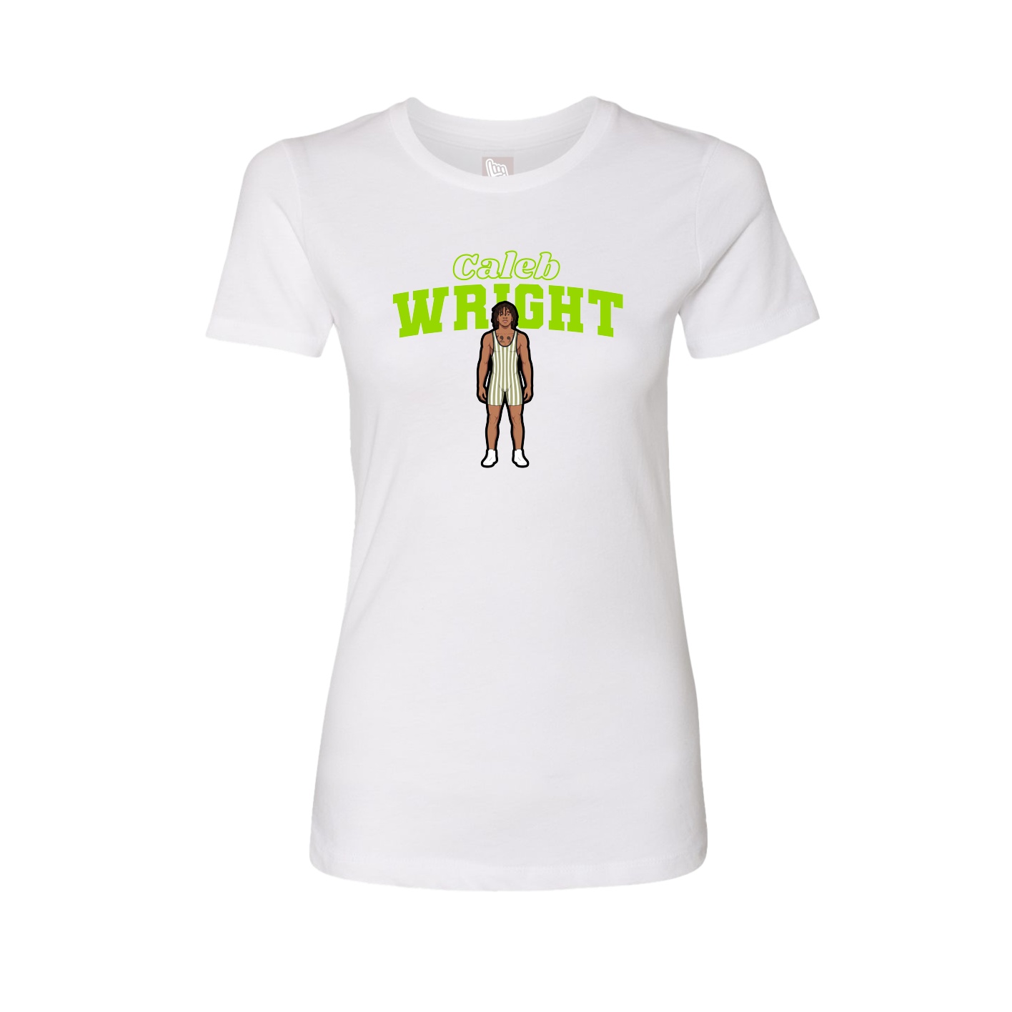 Fitted Women's Tee — Name Arch in White