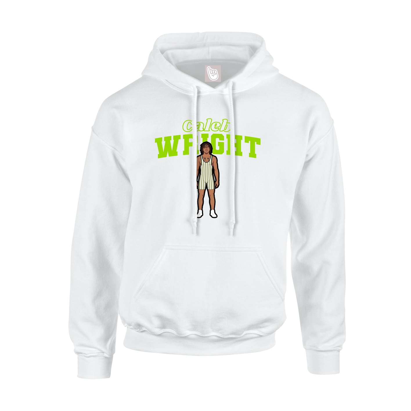 Youth Hoodie — Name Arch in White