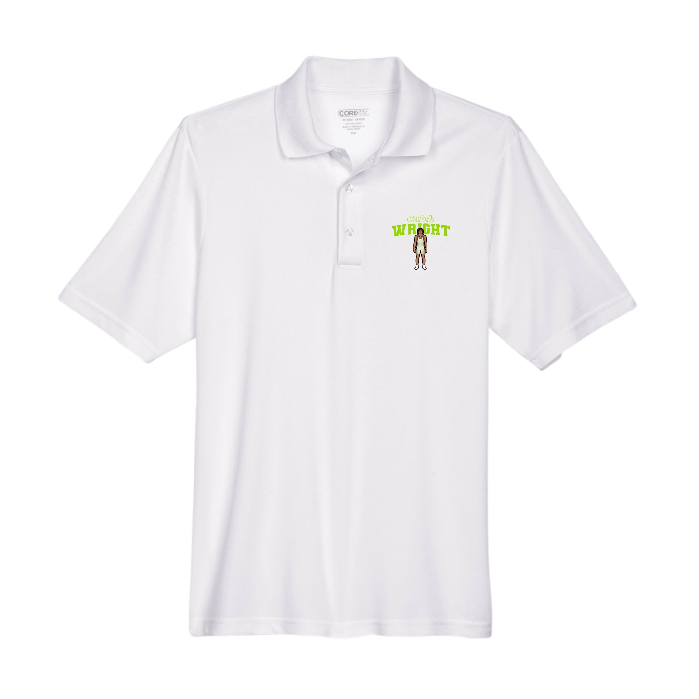 Performance Polo — Name Arch in White