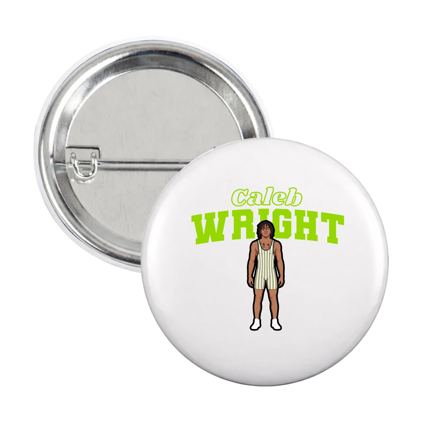 Game Day Button — Name Arch in White