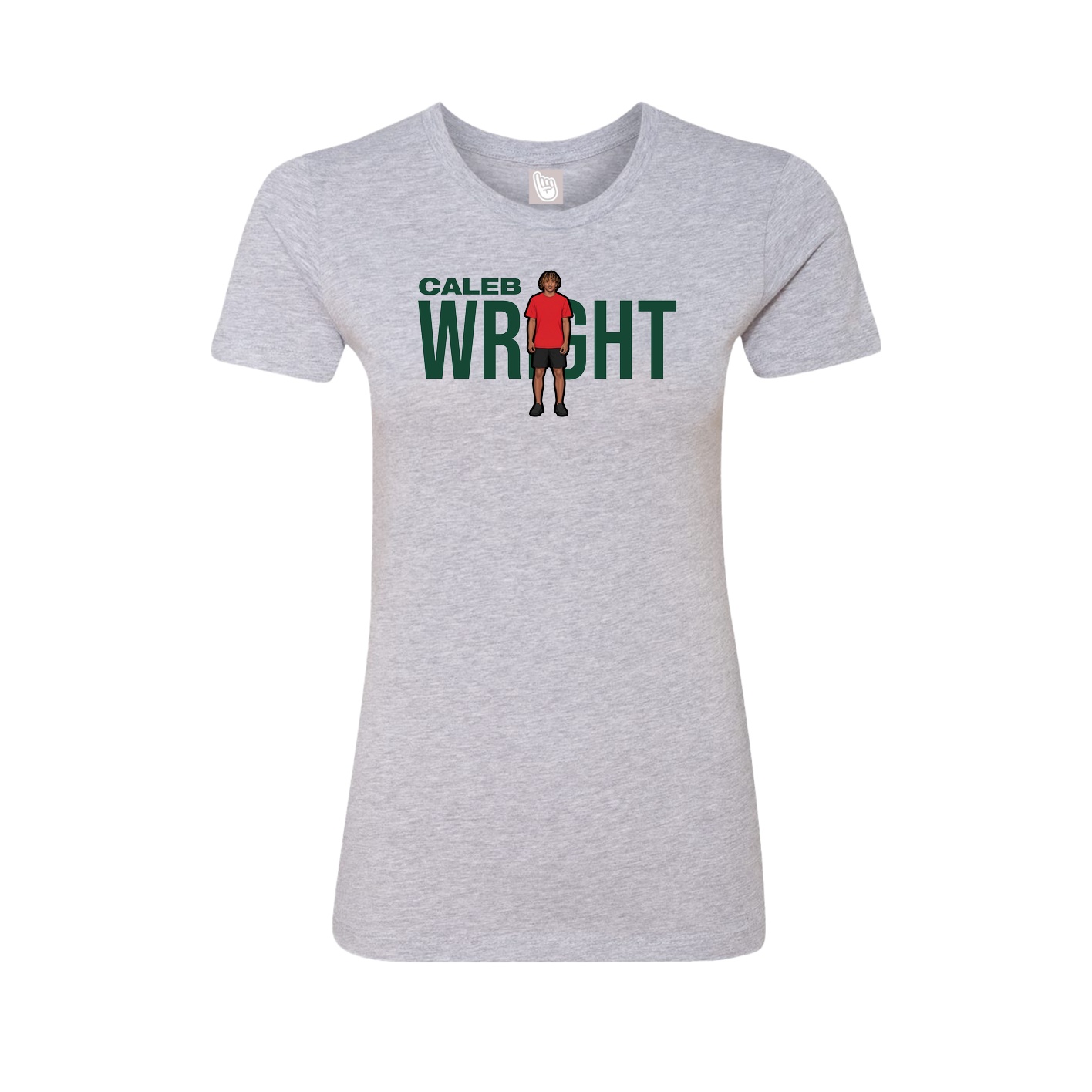 Fitted Women's Tee — Player Name in Grey
