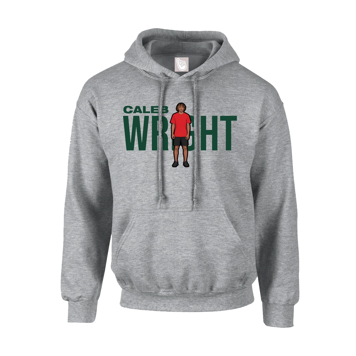 Youth Hoodie — Player Name in Grey