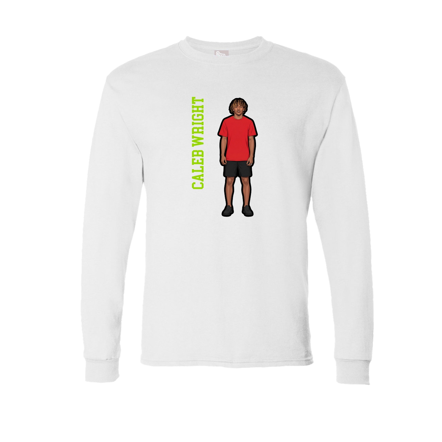 Long Sleeve Tee — Name Vertical in White