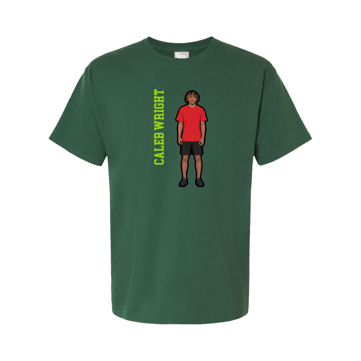 Youth Tee — Name Vertical in Green