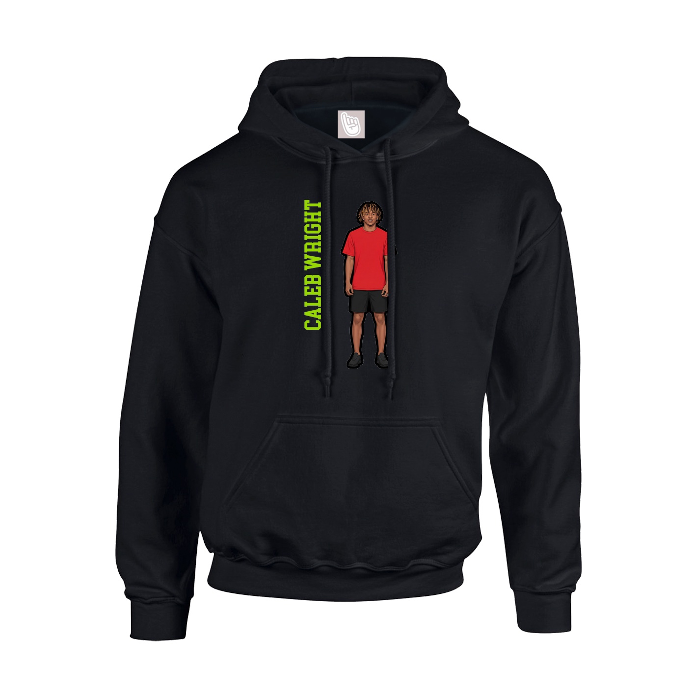 Youth Hoodie — Name Vertical in Black