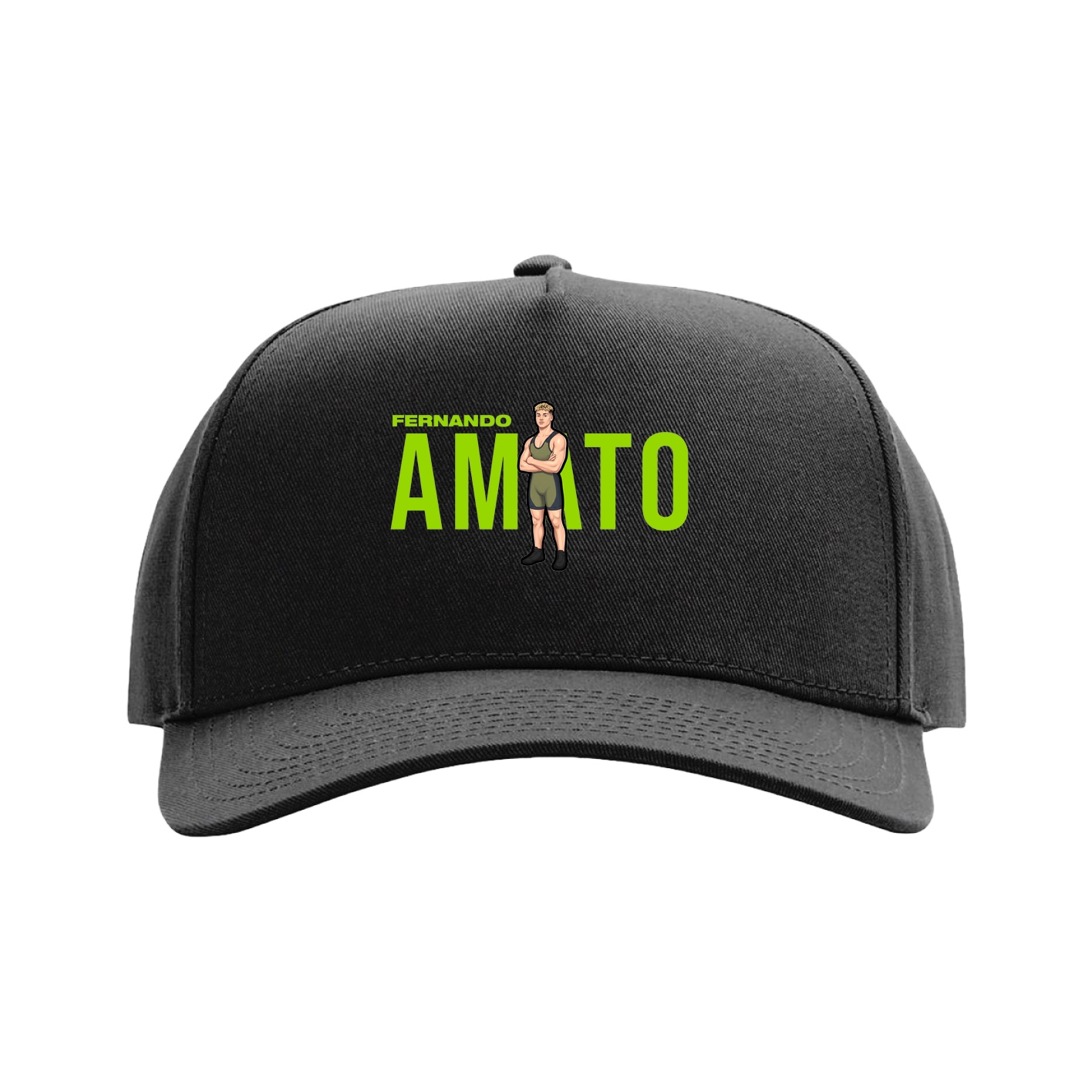 Full Fabric Five-Panel Champ Cap — Player Name in Black