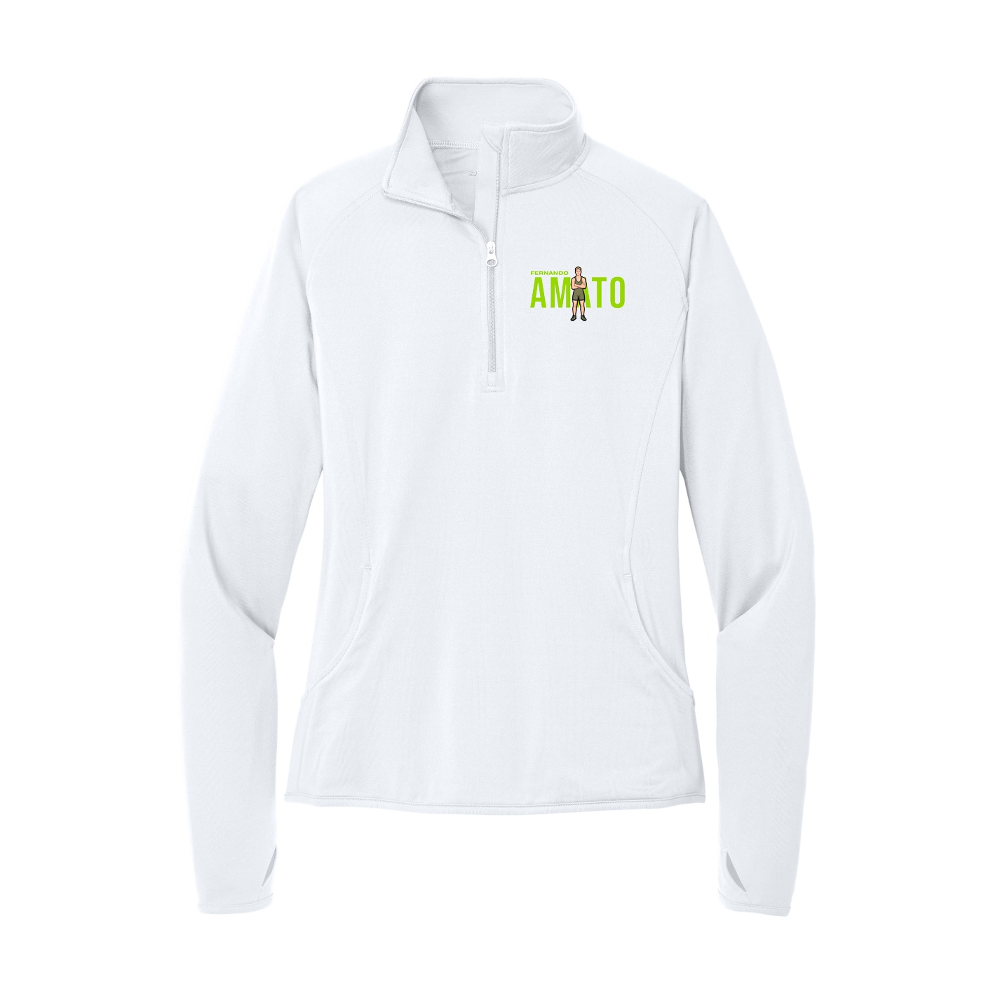 Women's Q-Zip Pullover — Player Name in White