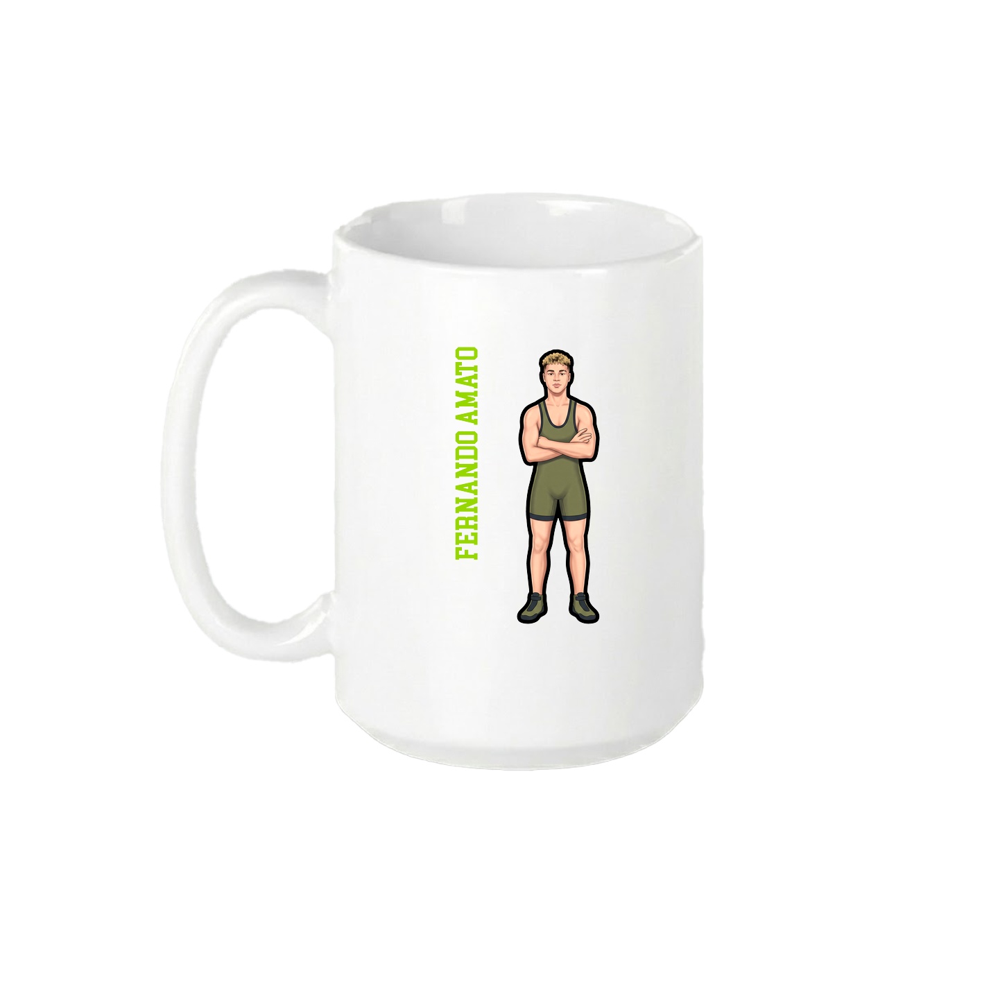 15oz Coffee Mug — Name Vertical in White