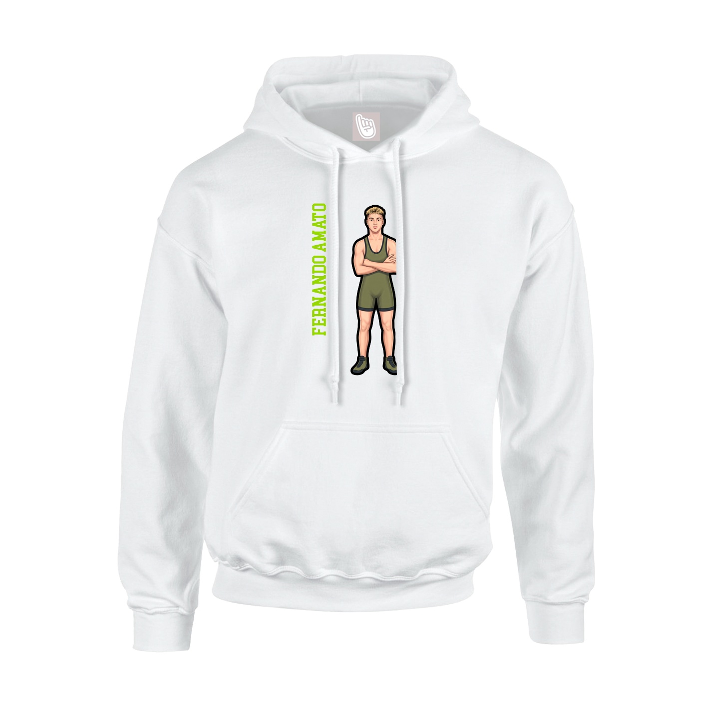 Youth Hoodie — Name Vertical in White