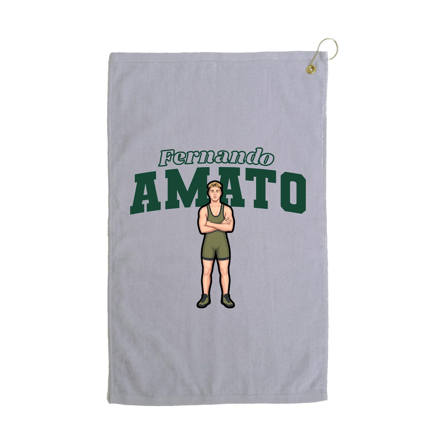 Golf Towel — Name Arch in Grey