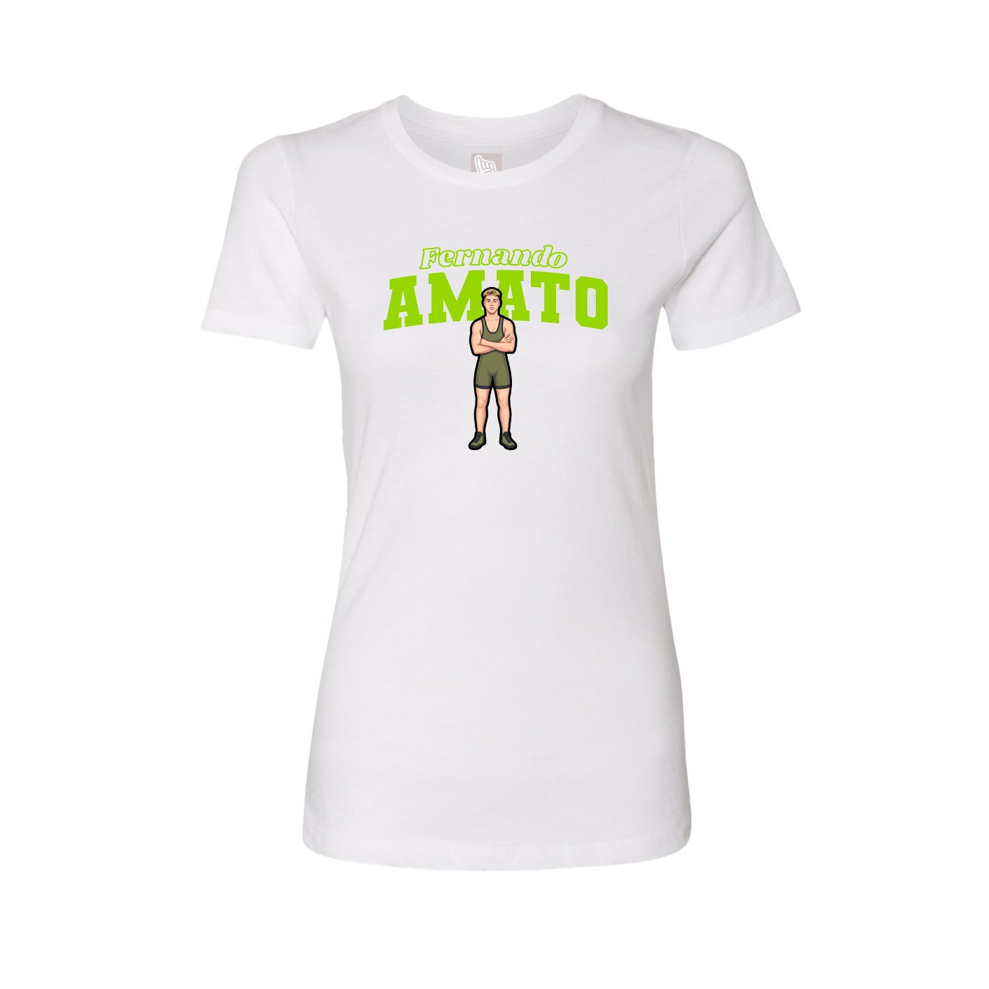 Fitted Women's Tee — Name Arch in White