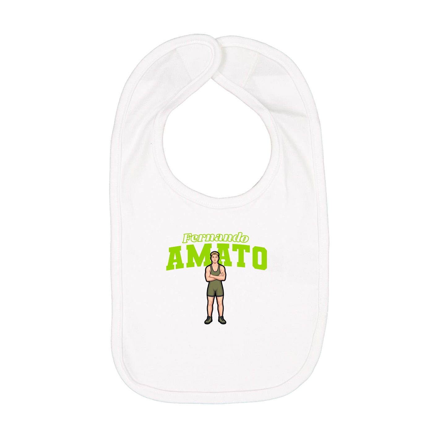 Infant Bib — Name Arch in White