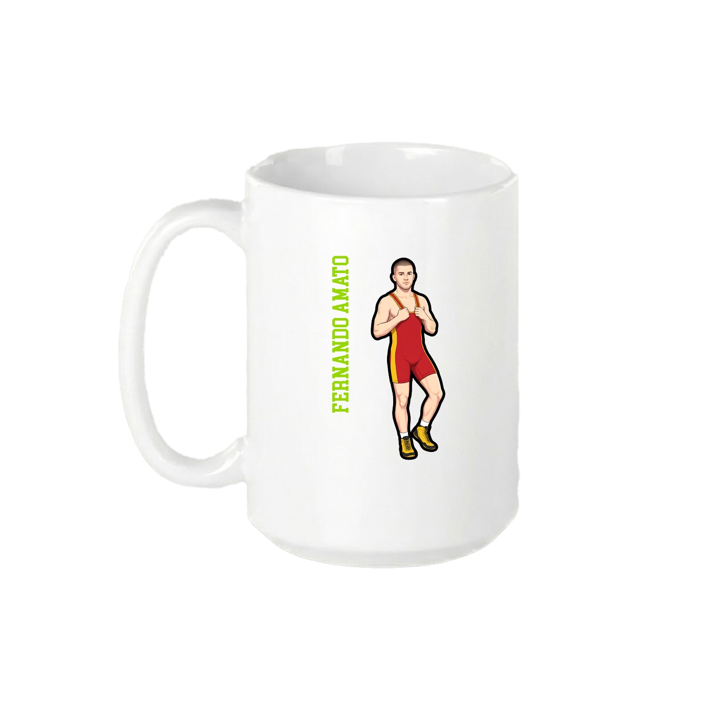 15oz Coffee Mug — Name Vertical in White