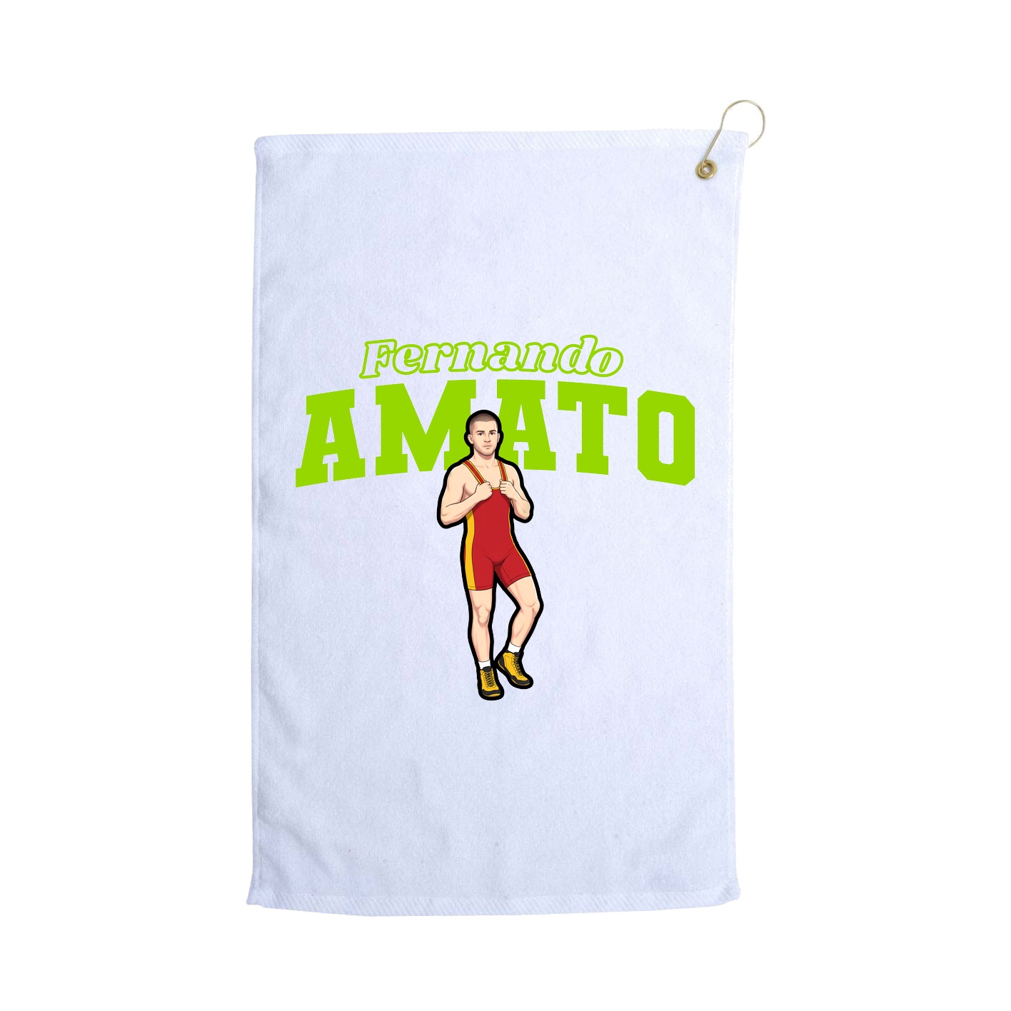 Golf Towel — Name Arch in White