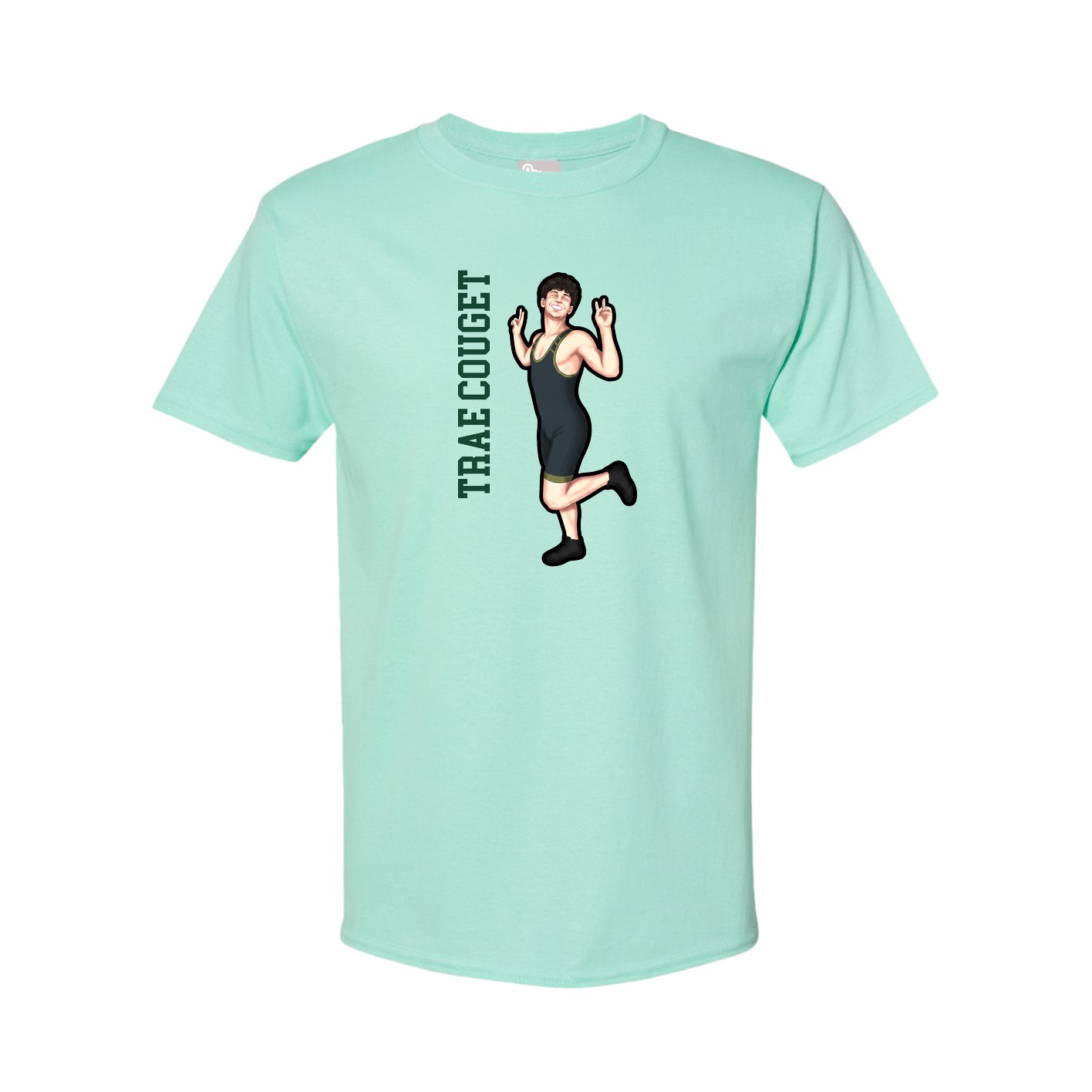 Tee — Name Vertical in Green