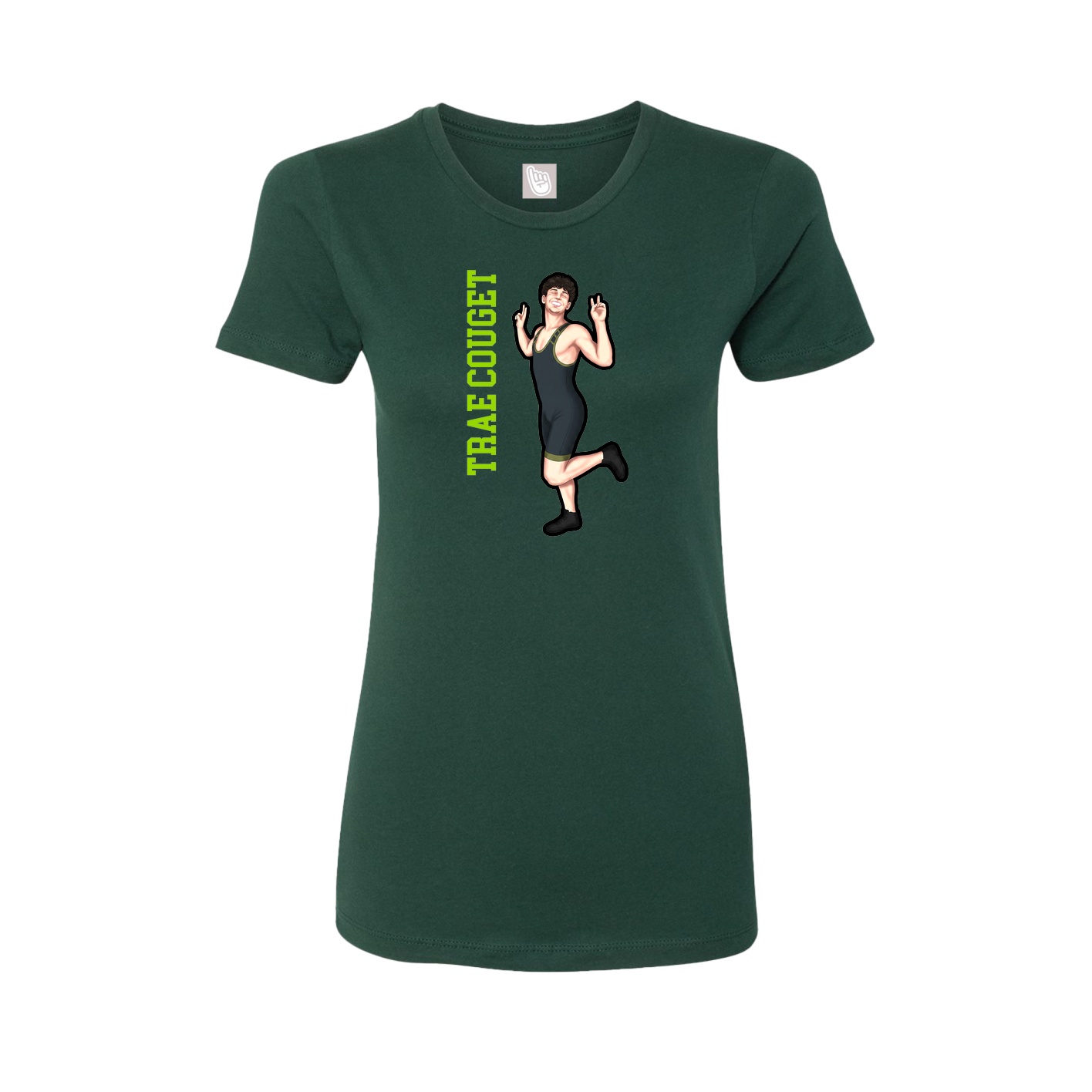 Womens Tee — Name Vertical in Green