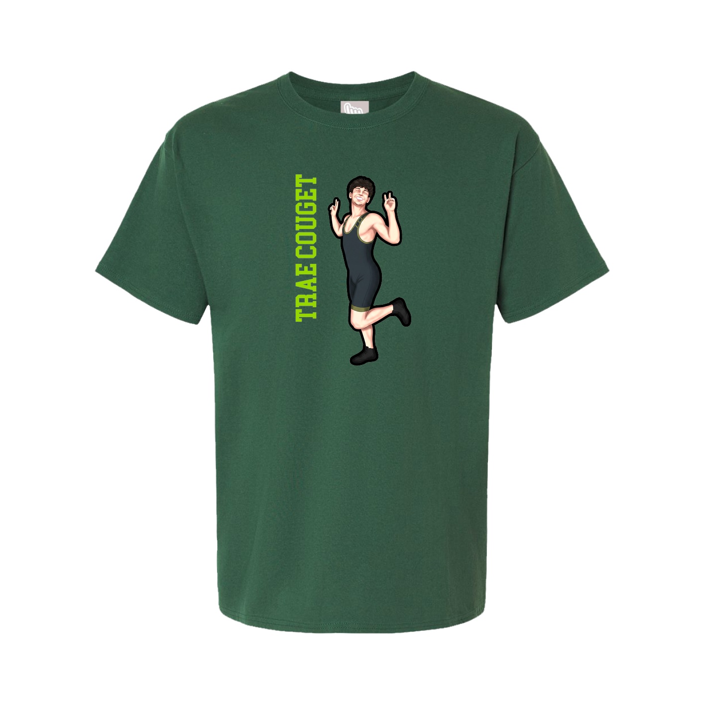 Youth Tee — Name Vertical in Green