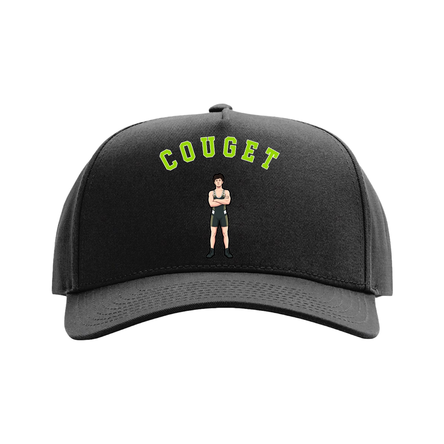 Full Fabric Five-Panel Champ Cap — Shirsey Arch in Black
