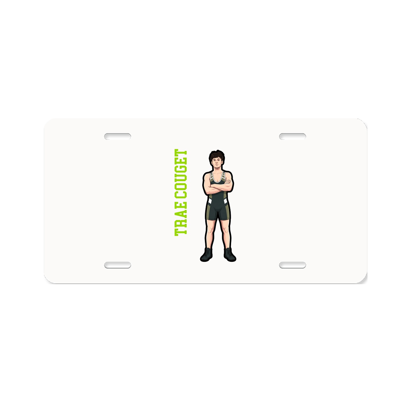 License Plate — Name Vertical in Classic