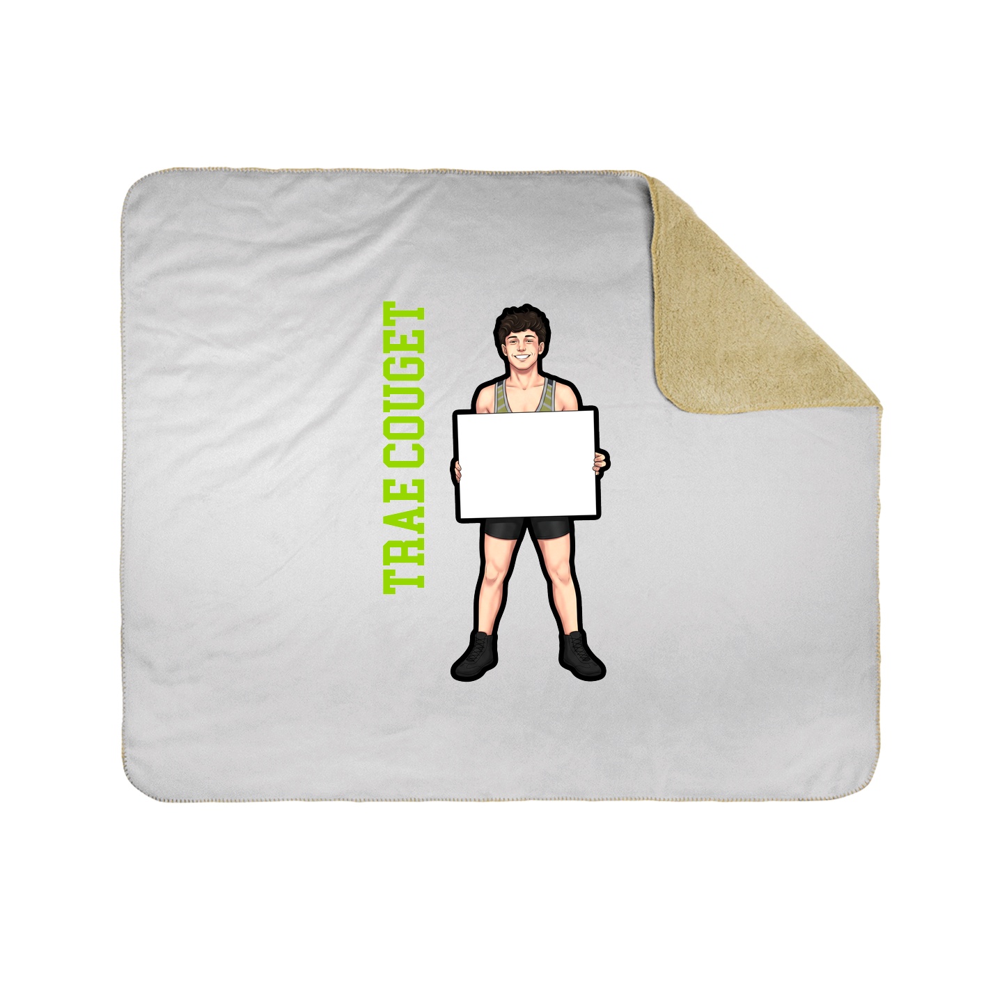 Throw Blanket — Name Vertical in White
