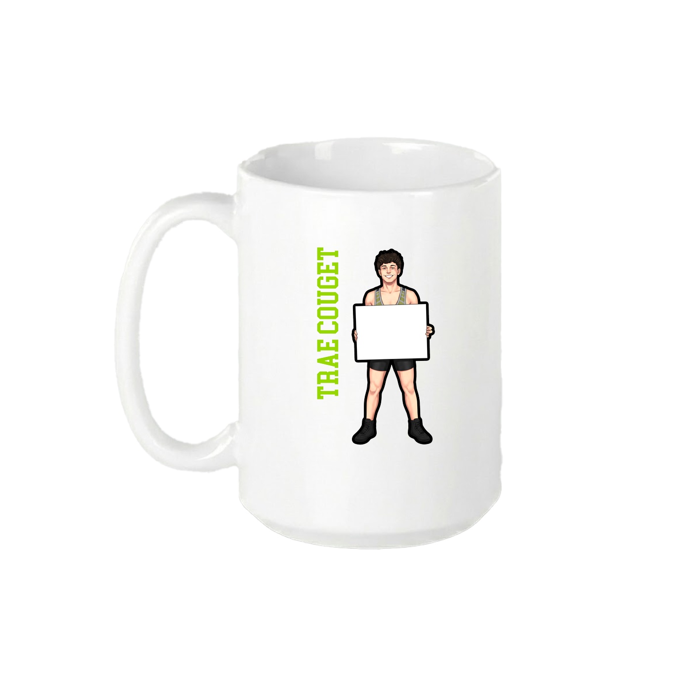15oz Coffee Mug — Name Vertical in White
