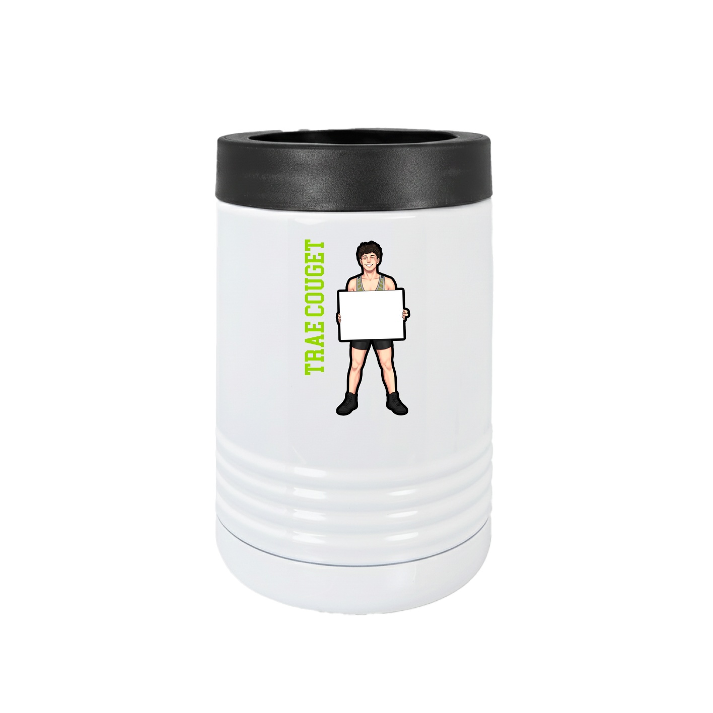 Beverage Holder — Name Vertical in White