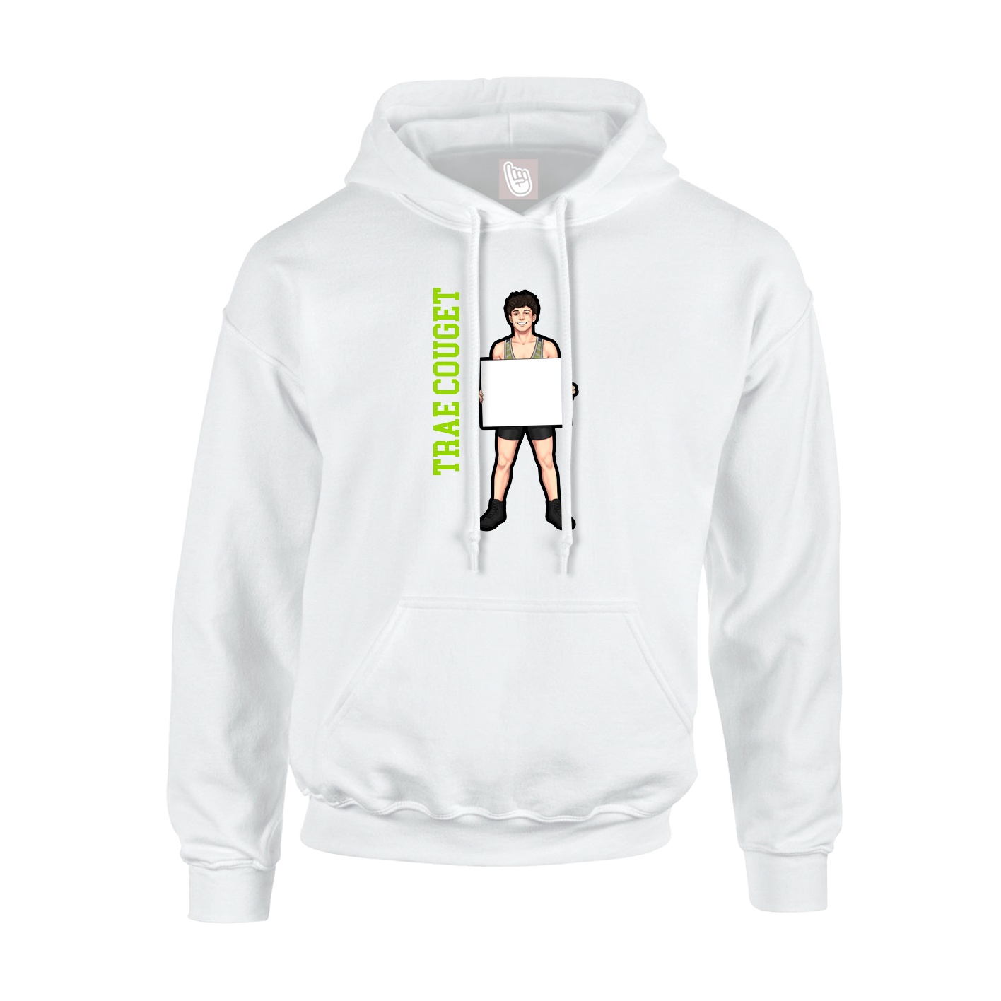 Hoodie — Name Vertical in White