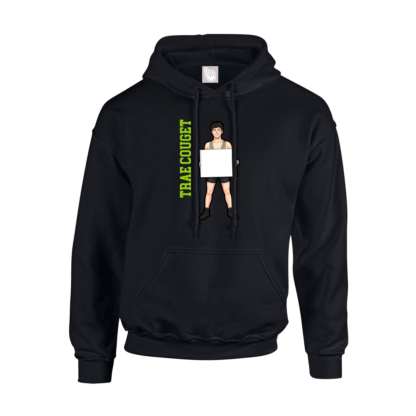 Youth Hoodie — Name Vertical in Black