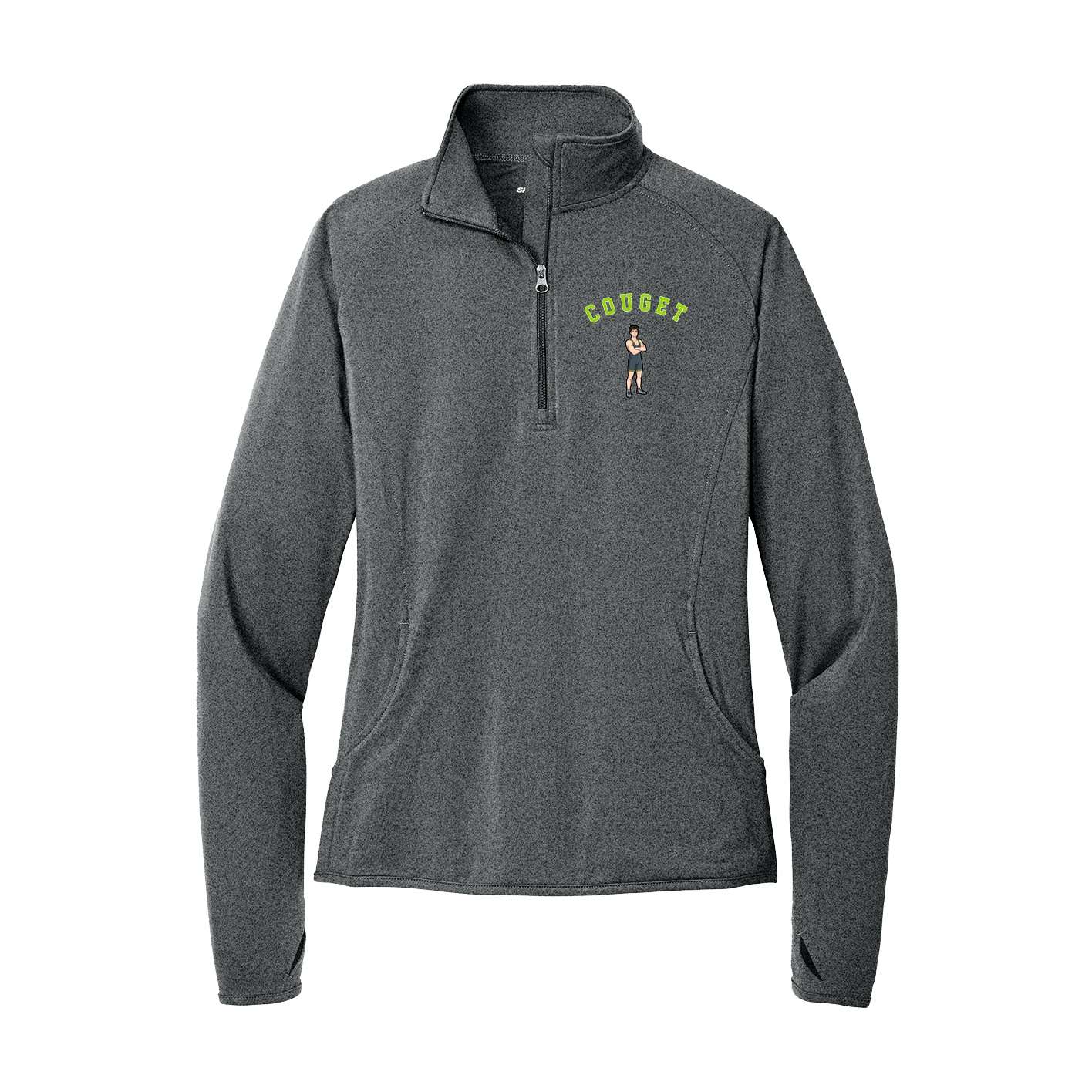 Women's Q-Zip Pullover — Shirsey Arch in Grey