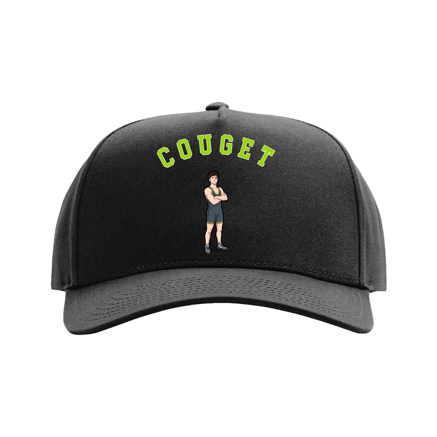 Full Fabric Five-Panel Champ Cap — Shirsey Arch in Black