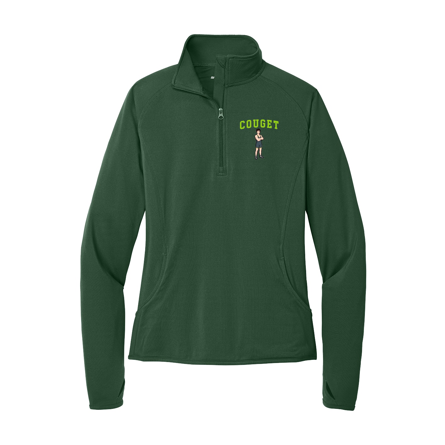 Women's Q-Zip Pullover — Shirsey in Green
