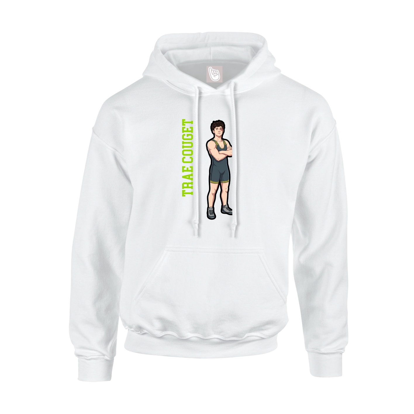 Youth Hoodie — Name Vertical in White