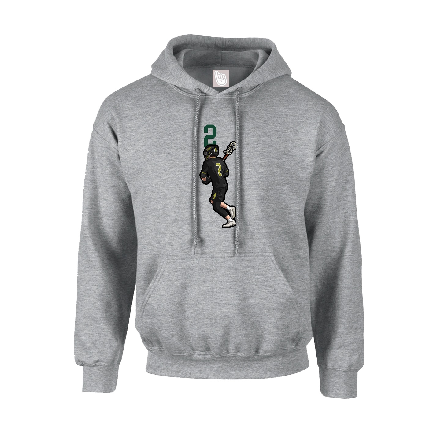 Hoodie — Number Top in Grey